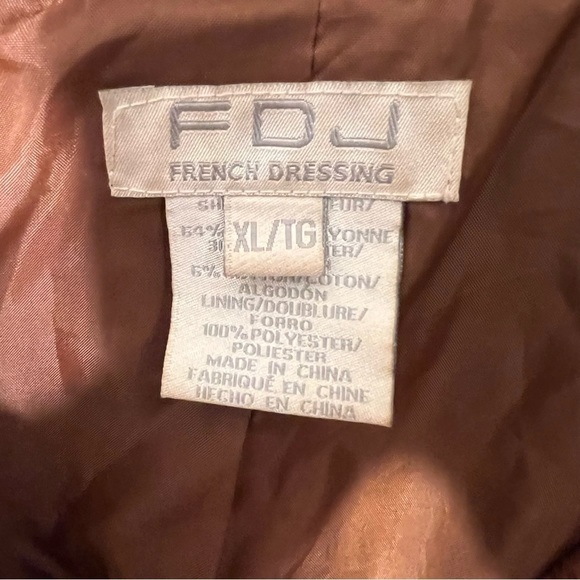 Vintage FDJ Size XL Brown Floral 3 Button Blazer Jacket Tapestry Retro - Picture 8 of 12